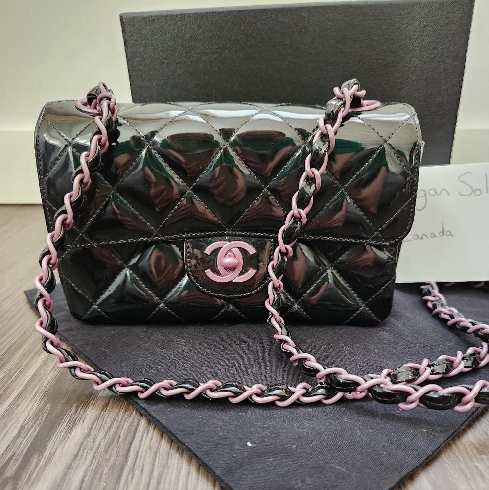 Chanel Mini Black and Purple Bag